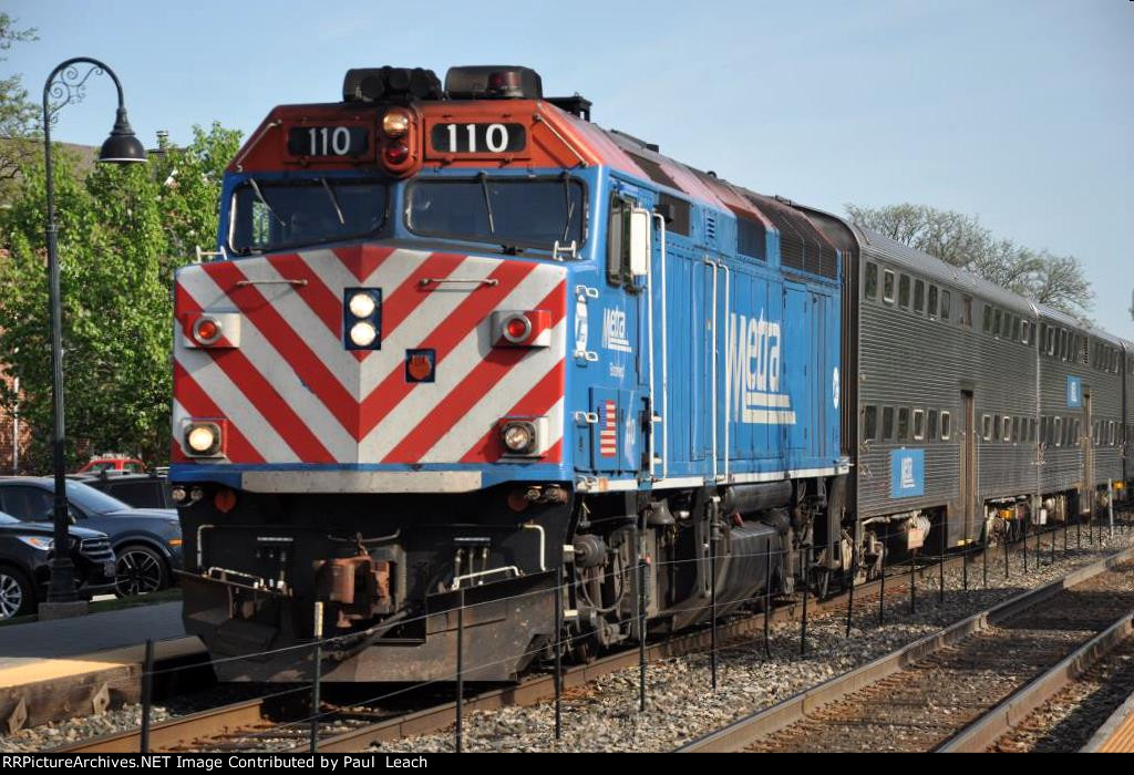 Northbound commuter approaches its stop